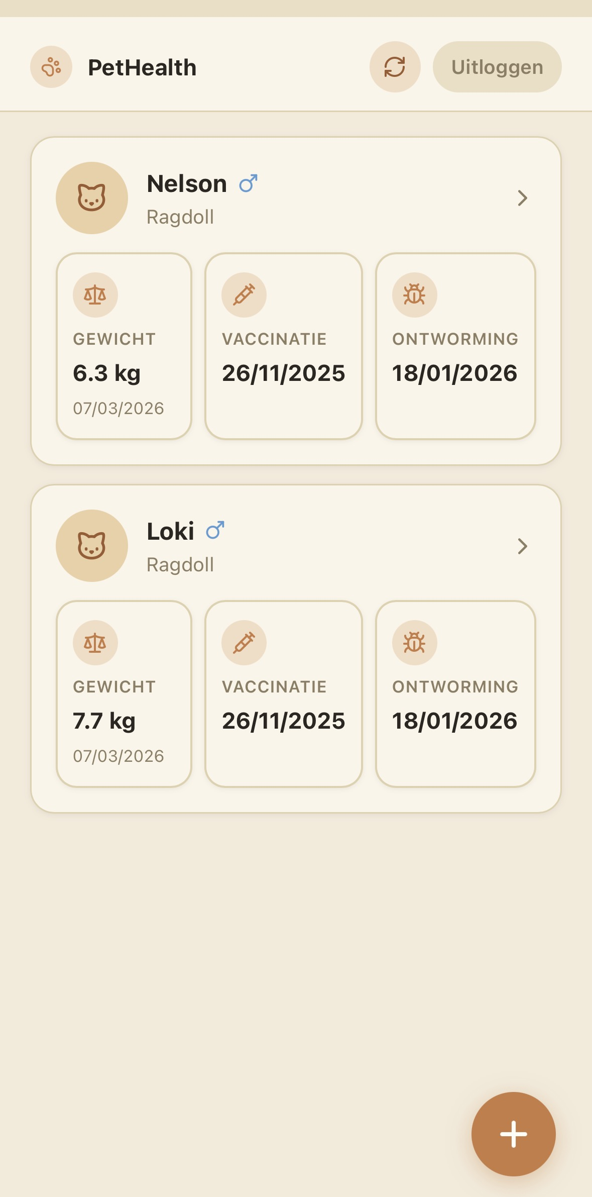 PetHealth screenshot